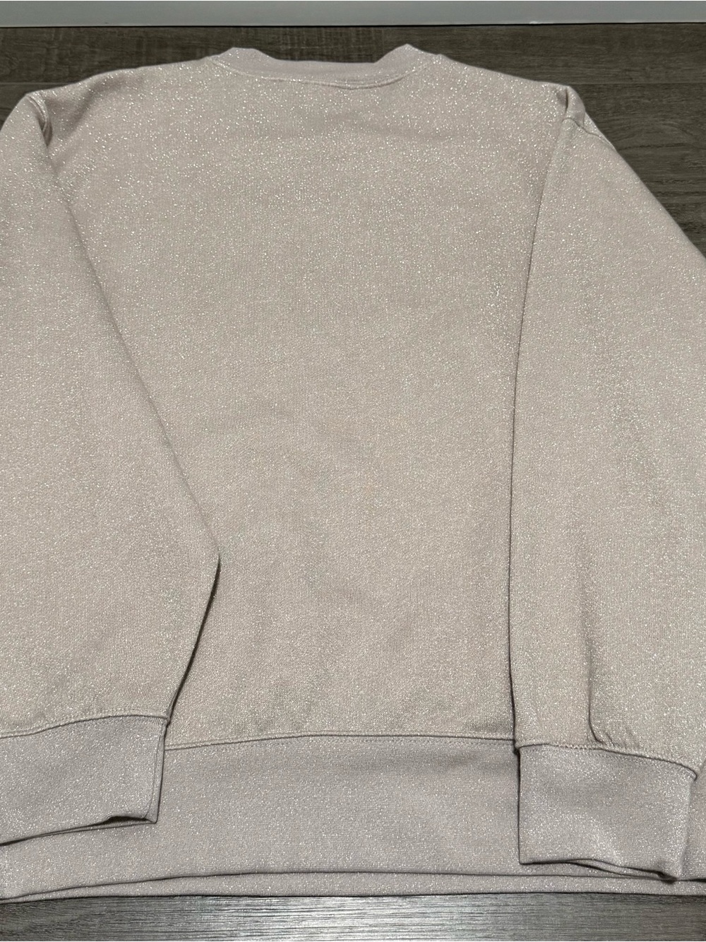 GAP Womens Sweatshirt Brown Size M Medium Spellout Glitter Tan Taupe, NWOT - Picture 2 of 5
